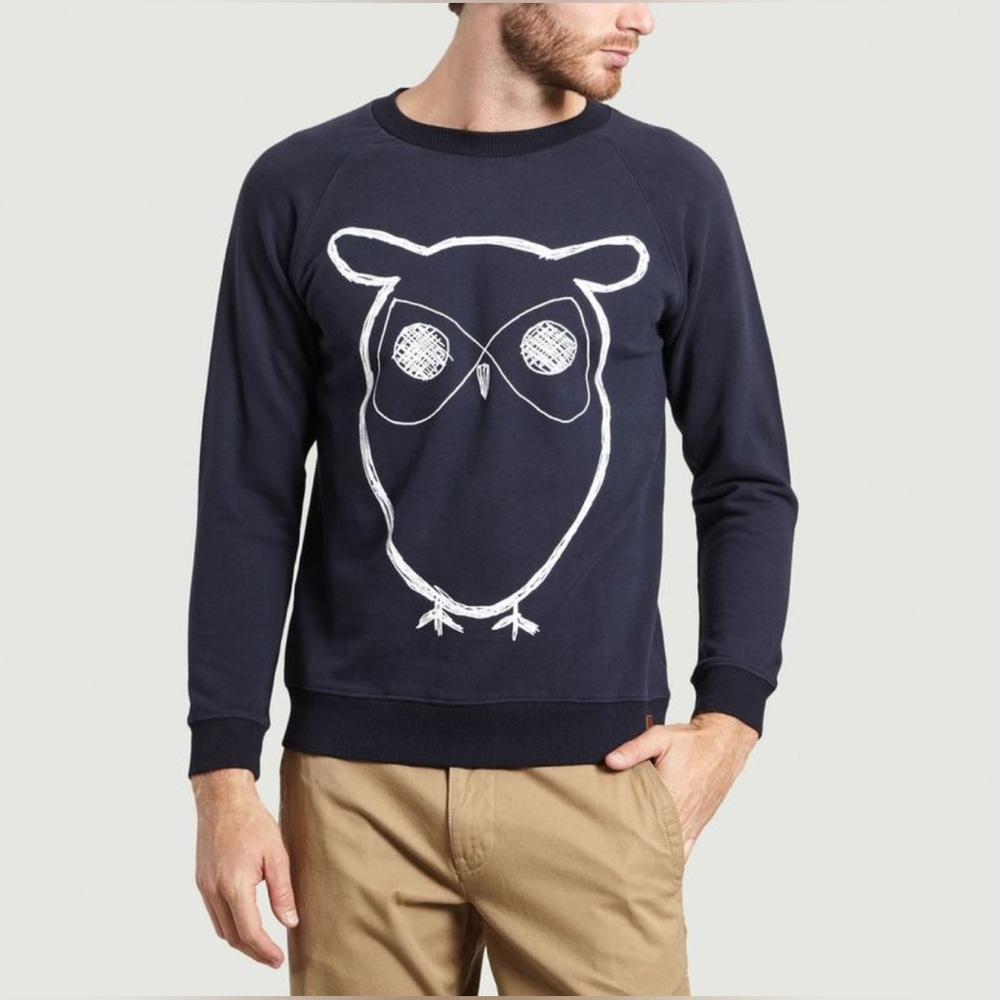 🖤Knowledge Organic  Cotton Owl Sweatshirt apparel Top Size